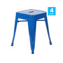 Kai Commercial Grade 18"H Stackable Backless Metal Indoor Dining Stool/Restaurant Stool, Set of 4