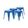 Kai Commercial Grade 18"H Stackable Backless Metal Indoor Dining Stool/Restaurant Stool, Set of 4