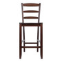 Transitional Benjamin 2-Pc Ladder-back Counter Stool Set, Walnut