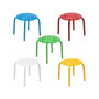 Plastic Nesting Stack Stools, 11.5"Height, Assorted Colors - 5 Pack