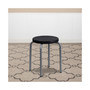 Stackable Stool with Black Seat and Silver Powder Coated Frame