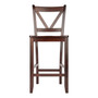 Transitional Victor 2-Pc V-back Counter Stool Set, Walnut