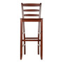 Transitional Benjamin 2-Pc Ladder-back Bar Stool Set, Walnut