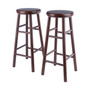 Home Decorative Selby 2 - Pc Swivel Seat Bar Stool Set - Walnut