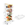 5 tier Rolling Utility Cart with Lockable Wheels, Adjustable Baskets Metal Storage Cart for Home Kitchen