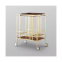 Ron Serving Bar Cart with Metal Frame and Casters