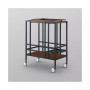 Ron Serving Bar Cart with Metal Frame and Casters
