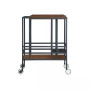 Ron Serving Bar Cart with Metal Frame and Casters