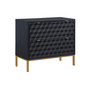 Tessa Mid-Century Modern 2 Drawer Storage Accent Chest with Raised Geometric Pattern