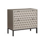 Tamara Mid-Century Modern 2 Drawer Storage Accent Chest with Raised Geometric Pattern