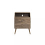 Milo Mid Century Modern 2 Drawer Nightstand with Angled Top