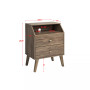 Milo Mid Century Modern 2 Drawer Nightstand with Angled Top