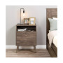 Milo Mid Century Modern 2 Drawer Nightstand with Angled Top