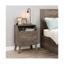 Milo Mid Century Modern 2 Drawer Nightstand with Angled Top