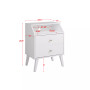 Milo Mid Century Modern 2 Drawer Nightstand with Angled Top