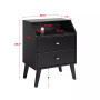 Milo Mid Century Modern 2 Drawer Nightstand with Angled Top