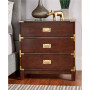 Herley 3-Drawer Gold Accent End Table Nightstand