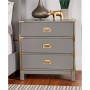 Herley 3-Drawer Gold Accent End Table Nightstand