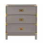 Herley 3-Drawer Gold Accent End Table Nightstand