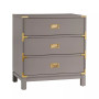 Herley 3-Drawer Gold Accent End Table Nightstand