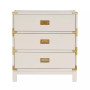 Herley 3-Drawer Gold Accent End Table Nightstand