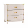 Herley 3-Drawer Gold Accent End Table Nightstand