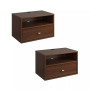 2 Piece Floating Nightstand with Open Shelf Set