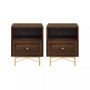 1 Drawer Modern Nightstand Set, 2 Piece