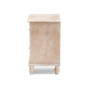 Furniture Celia French Rustic Quatrefoil Mirrored Nightstand