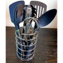 Chef's Better Basics 9 Piece Utensil Set with Round Shape Wire Caddy