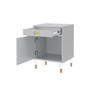 Araceli Single Drawer with Storage Compartment High Gloss Nightstand