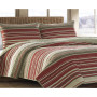 Yakima Valley Stripe Persimmon Reversible 2-Piece Twin Quilt Set