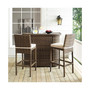Bradenton 3 Piece Outdoor Wicker Bar Set - Bar And 2 Stools With Cushions