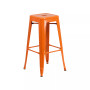 30'' High Backless Metal Indoor-Outdoor Barstool with Square Seat