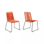 Shasta Outdoor Metal and Rope Stackable Dining Chair, Set of 2