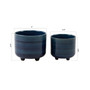 Barcode Footed Ceramic Planter, Set of 2