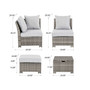 6 Piece Outdoor Patio All-Weather Wicker Sectional