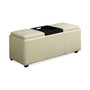 Avalon Faux Leather Storage Ottoman with 3 Trays