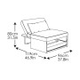 16.9" Steel, Foam and Polyester Michaela Convertible Ottoman