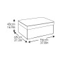 16.9" Steel, Foam and Polyester Michaela Convertible Ottoman