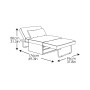 16.9" Steel, Foam and Polyester Michaela Convertible Ottoman