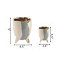 Three-tone Footed Ceramic Planter, Set of 2