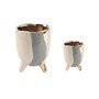 Three-tone Footed Ceramic Planter, Set of 2