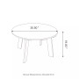 35.5" D Outdoor Patio Round Coffee Table