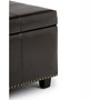 Rhodes Faux Leather Rectangular Storage Ottoman