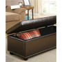 Rhodes Faux Leather Rectangular Storage Ottoman