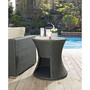 Sojourn Round Outdoor Patio Side Table in Chocolate