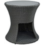 Sojourn Round Outdoor Patio Side Table in Chocolate
