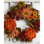22" Dahlia and Mum Wreath