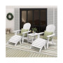 5-Piece Outdoor Adirondack Chair with Ottoman and Side Table Set